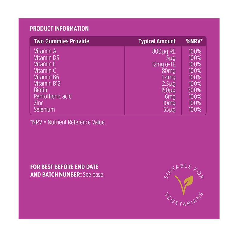 Vitawell Beauty Shine & Glow Gummies | Support For Hair