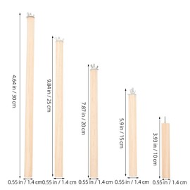 Natural Perch Birds: Set of 5 Wooden Bird Seats - Bird Accessories in Bird Cage for Parrot, Cockatiels, Canary