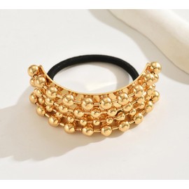 Metal Hair Tie Metal Geometric Elastic Hair Ties Ponytail Holders Gothic Punk Elastic Hair Tie Band Retro Gold Hair Ties Glitter Ponytail Accessories Hair Decoration for Women Girls