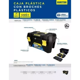 Surtek Caja Herramientas Surtek Plastico 19pulgadas Charola Broches