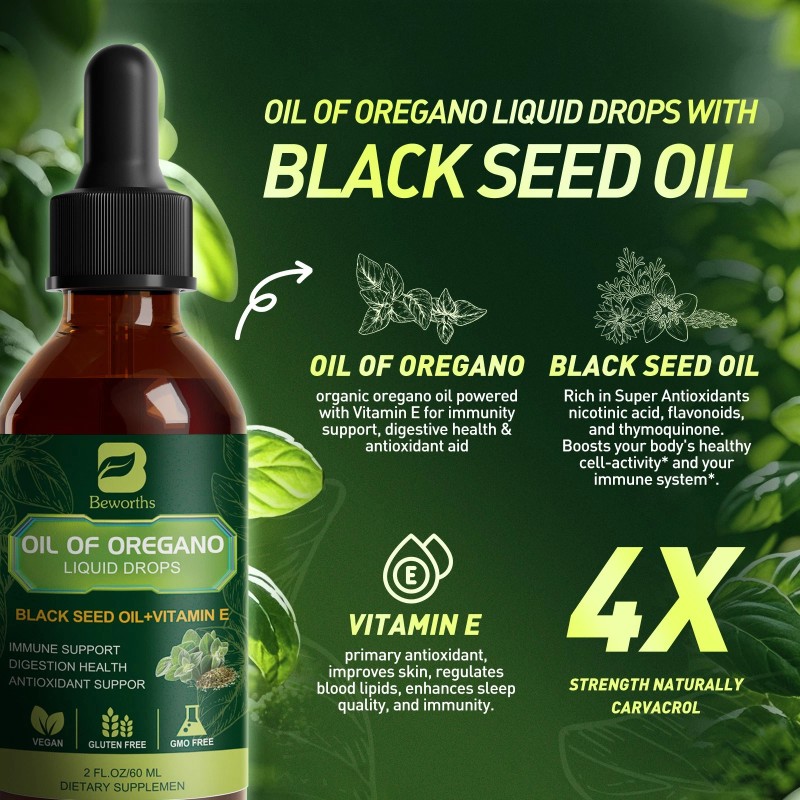 Beworths Oil of Oregano - Pure Wild Mediterranean Minimum 84%