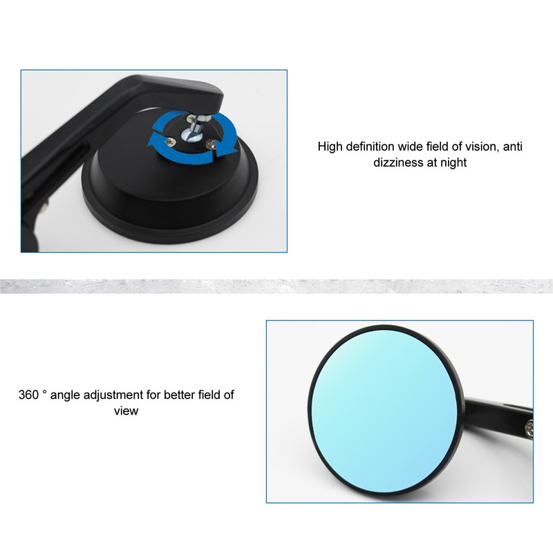 Pair of Motorcycle Rearview Mirror Wide View Aluminum Alloy Universal