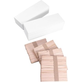 Juego Profesional de 400 Tiras Depilatorias Faciales y Corporales de Papel No Tejido 200 Palitos de Cera para Depilación sin Irritación en Uso en Salón