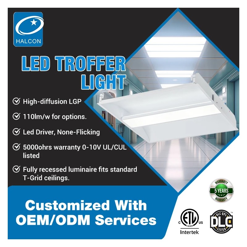 High Quality Indoor Office Recessed Flat Panel Light 2x2 2x4