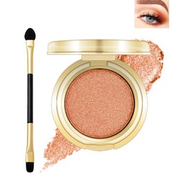 Single Orange Glitter Eyeshadow,Pearl Shimmer Eye Shadow Palette with Brush,Longwear Waterproof Cream Eyeshadow Intense Color Ultra-Blendable Sparkly Eyeshadow Makeup Sombras Para Ojos Con Brillo-03