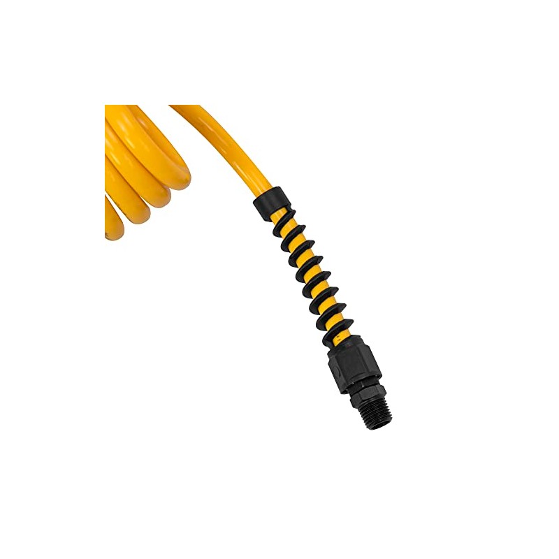 DEWALT 1/4-Inch x 10ft Polyurethane Recoil Hose with 1/4-Inch Fittings