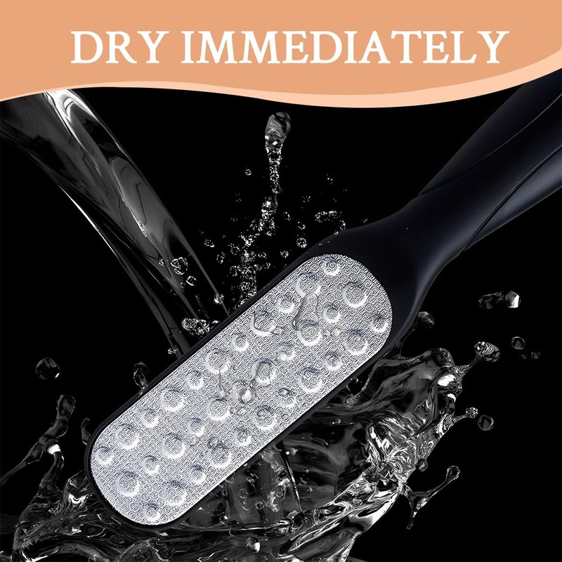 1 Packung schwarze Hornhautraspel, Edelstahl doppelseitige Hornhautraspel fuß für nasse