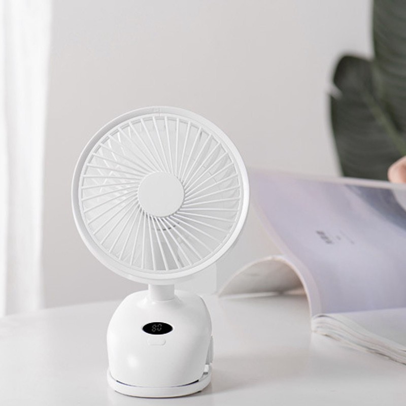 USB Desk Clip On Fan Intelligent Digital Display 3 Blades
