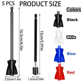 5 Pieces Paint Mixer for Drill, Epoxy Resin Mixer Paddles with Extension Rod, Mixer Attachment Mixing Tool for Mixing Epoxy Resin, Paint, Pigment, Glaze, Easy to Clean and Reusable