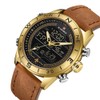 NAVIFORCE Male PU Band Quartz Electronic Watch Waterproof Sports Wristwatch(Gold)