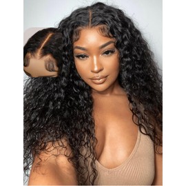 UNICE Bye Bye Knots Glueless Wig Pre Cut 7x5 Lace Front Water Wave Wigs Human Hair Wet and Wavy Put on and Go Human Hair Wig with Baby Hair Pre Plucked 150% Density 20 Inch