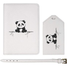 Azeeda 'Cute Sketchy Panda ' Passport Cover & Luggage Tag Travel Set (PA00029011)