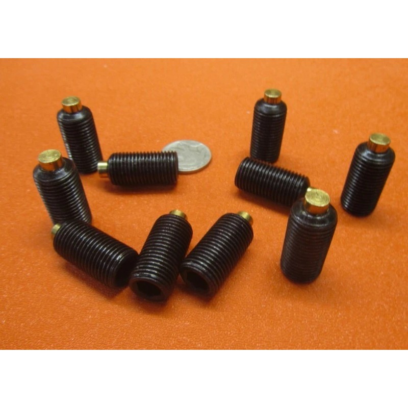 Kmac Alloy Steel Set Screws, Brass Tip, 1/2-20 x 1.00"