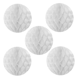 Wrapables A69063c Tissue Honeycomb Ball Party Decorations for Weddings, Birthday Parties, Baby Showers and Nursery Décor (Set of 5), 6", White
