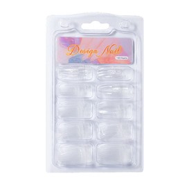 ANCLLO 100PCS Clear Gel Nail Mold Full Cover Dual Nail System Forms C Curve Nail Form Mold Nail Extension Tips Nail Art Manicure Tools