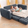 Intex Inflatable Pull-Out Sofa: Velvety Surface, 2-in-1 Valve, Cupholder, 46"