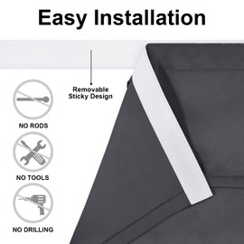 DWCN Blackout Door Curtains - Privacy Thermal Insulated Tricia Door Window Curtains for Patio French Door Front Door Sidelight Curtain Tie up Shade,W66cm x D172cm,1 Panel,Dark Gray