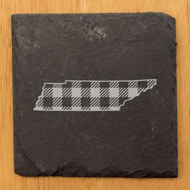 Tennessee Plaid Coasters - Square Slate - set of 8