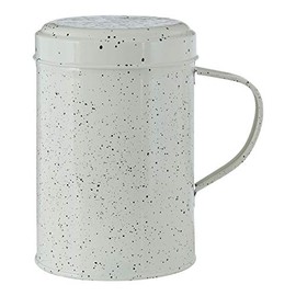 Premier Housewares 507245 Flour Shaker, Galvanised Metal With Powder Coating, White, H13 x W14 x D10cm