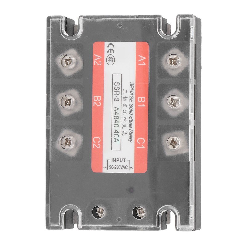 3 Phase Solid State Relay 40A LED Indicator Transparent Cover