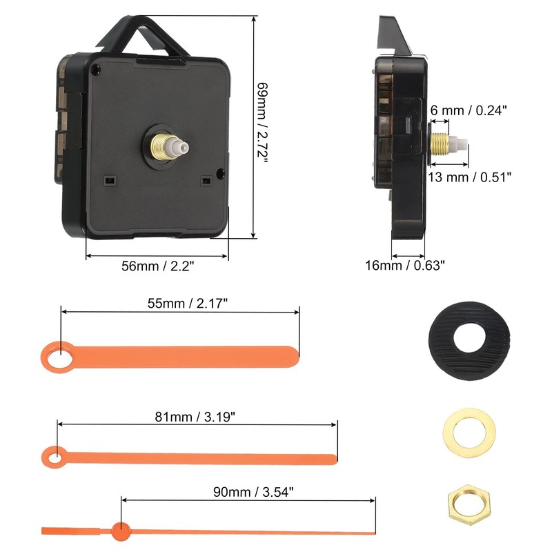 PATIKIL Clock Mechanism Replacement Kits, 1 Set DIY Silent Sweep
