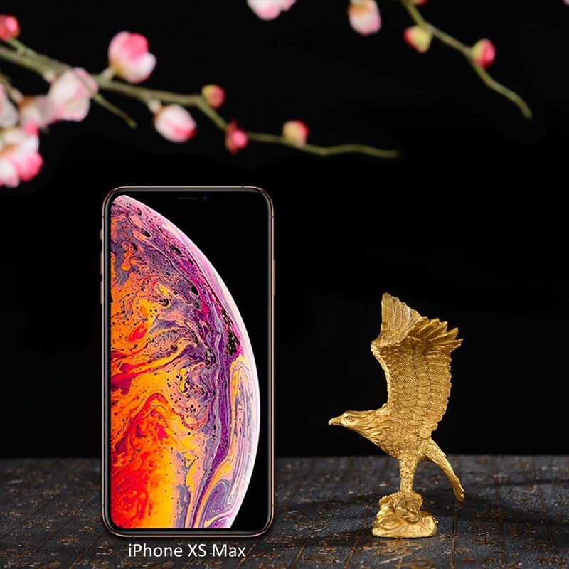 Golden Brass Fengshui Handmade Fortune Eagle Statue Hawk figurine Home