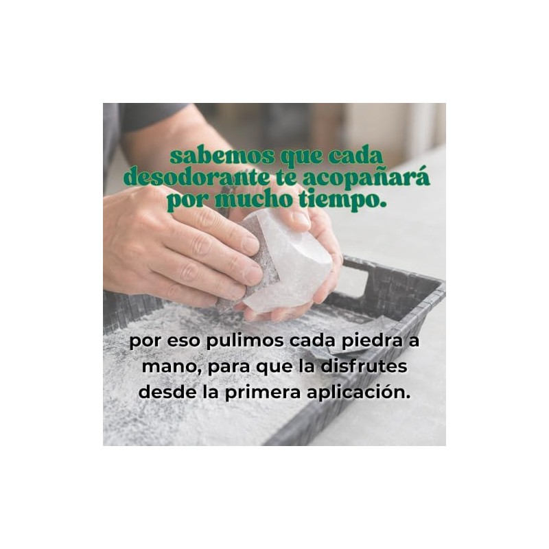 Desodorante piedra de alumbre para mujer hombre y niños (Chico)