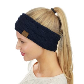 C.C - Diadema elástica suave para invierno, cálida, con forro difuso.
