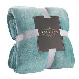 TASTHROW Cuddly Blanket, Soft Fleece Blanket, Sofa Throw, Soft and Warm Bedspread, Living Room Blanket, Couch Blanket (Teal, 130 x 180 cm)