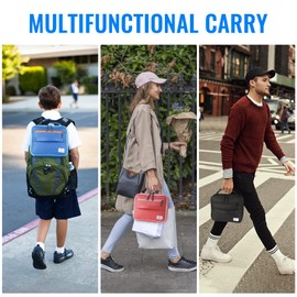 Genteen Insulated Lunch Bag, Lunch Box Kids Double Zipper Kids Lunch Bag,Sturdy Soft Bag & Freezable Lunch Bag - Boys Mens Lunch Bag Reusable Lunch Bag for School,Work,Outdoor (Blue)