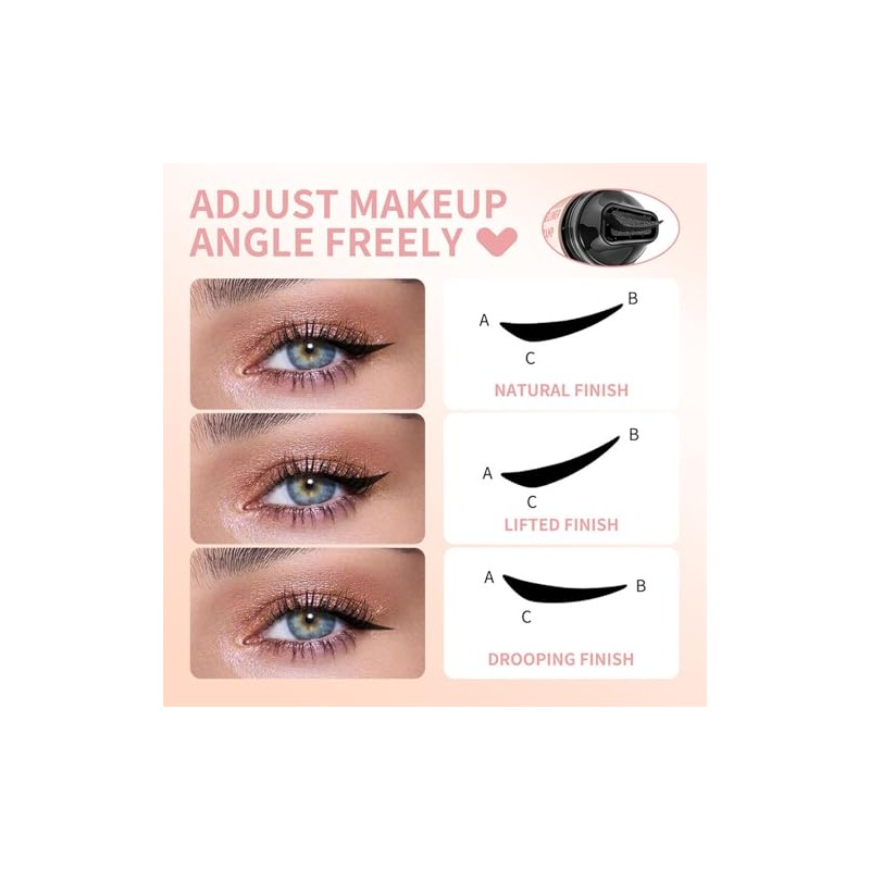 Bluemega Delineador de Ojos Duradero con Sello de Un Toque,