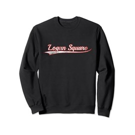 Logan Square Vintage Varsity Distressed Throwback Style Sweatshirt