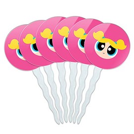 GRAPHICS & MORE Powerpuff Girls Bubbles Head Cupcake Picks Toppers Decoration Set of 6
