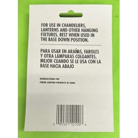 Teiber CCS25 2-Pack 25 Clear Night Light Bulb Candle Base Torpedo Shape