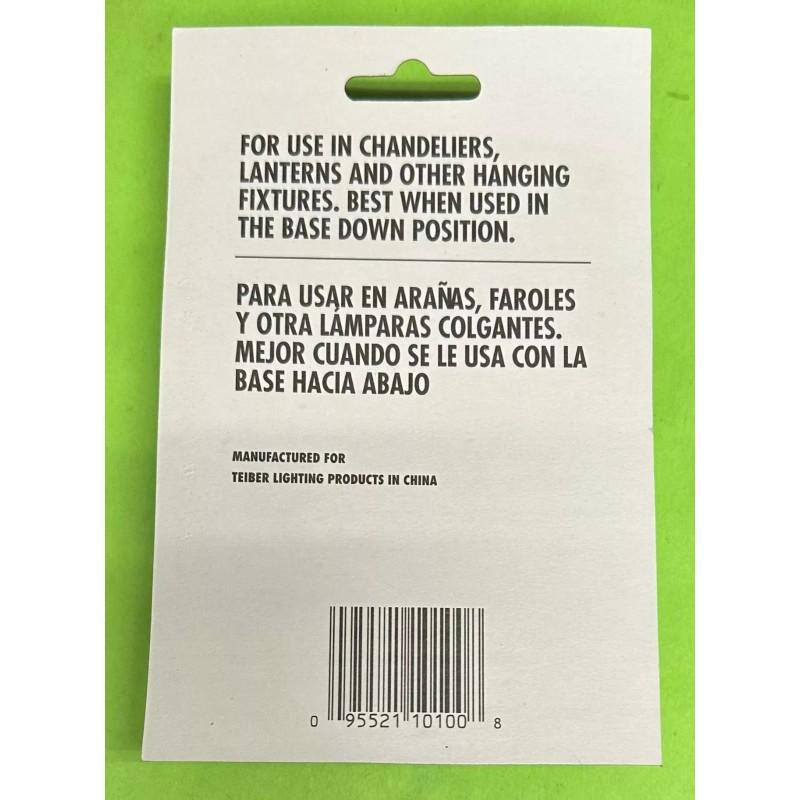 Teiber CCS25 2-Pack 25 Clear Night Light Bulb Candle Base