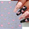 Heart Nail Art Stickers 6 Sheets Valentine's Day Nail Decals