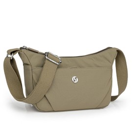 Travistar Shoulder Bag Women's Small Handbag Waterproof Nylon Crossbody Bag Women's Lightweight Shoulder Bag with Adjustable Wide Strap Leisure Messenger Bag for Shopping, Travel, Green