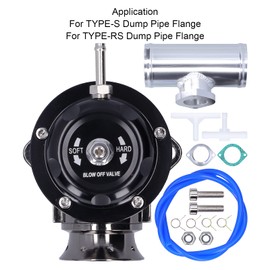Blow Off Valve, Universal Aluminum Billet Turbo Blow Off Valve BOV, Professional Dump Valve BOV with 2.5in Flange Pipe & 8 Discharge Ports for Racing Car, Intake Tract Pressure Relief(Black)
