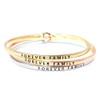 by you Inspirational Forever Family Message Engraved Thin Cuff Bangle