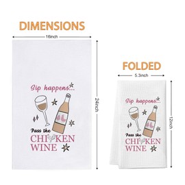 JTOUK Wine Inspired Kitchen Towel Birthday Housewarming Gift for Wine Lover (Sip Towel EU)