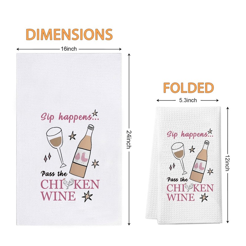 JTOUK Wine Inspired Kitchen Towel Birthday Housewarming Gift for Wine