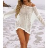 ZESICA Women's 2024 Summer Crochet Hollow Out Long Sleeve Beach