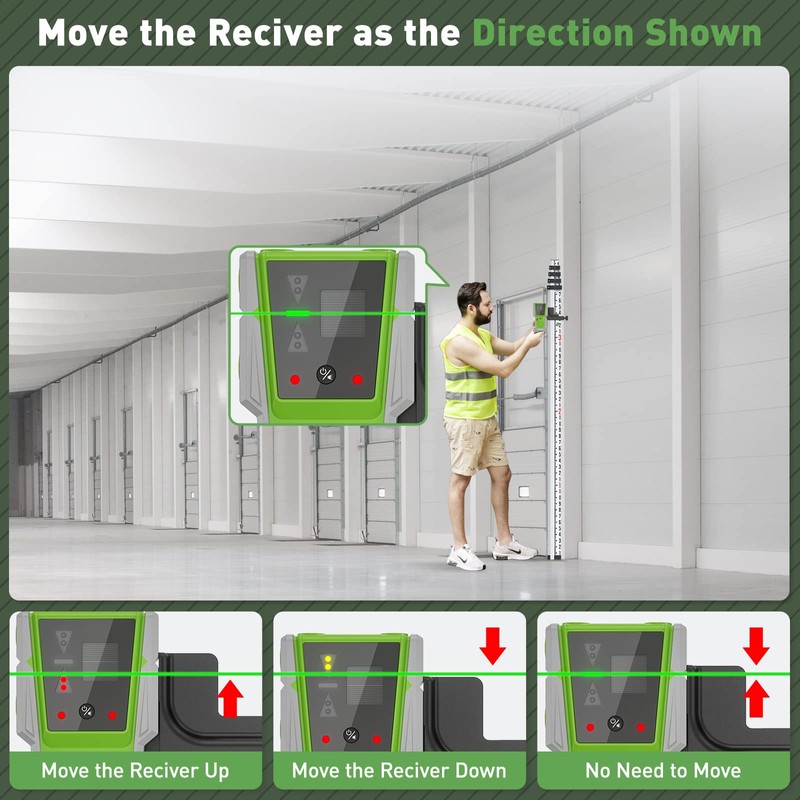 Huepar LR-8RG Laser Receiver, Compatible with All Huepar and Pro