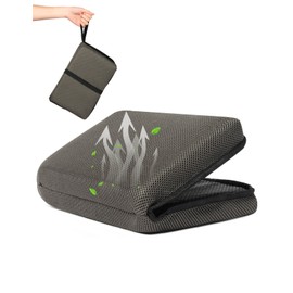 FASTMOMENT Airplane Seat Cushion Portable Travel Seat Cushion for Comfort Foldable Stadium Seat Cushion with Breathable Fabric Seat Pad Perfect for Long Flights, Office, Camping, Bleacher (Olive Gray)