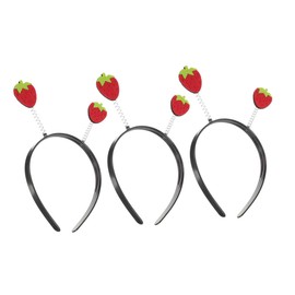 FOMIYES 3pcs Toddler Strawberry Headband Fruit Hair Hoop Food Costume Headwear Hair Accessories For Festivals And Dress-up Parties