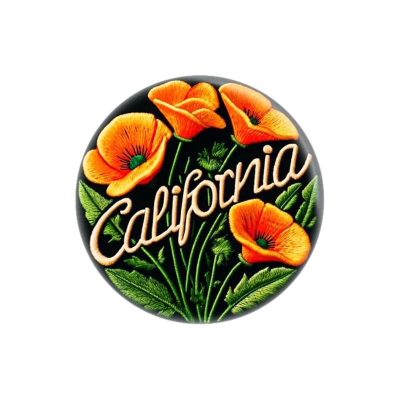 California Golden Poppies - 1.5 Inch Pin-on Button