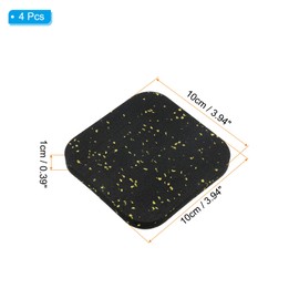 PATIKIL Treadmill Mat, 4 Pcs Exercise Equipment Mat Noise Reduction for Floor Protection, Washing Machine Pads, Anti Vibration Rubber Mats for Bike, Black/Yellow