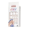 KISS Salon Color Shiny White Glue -On, Pedicure Toenails -