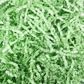 1LB Light Green Crinkle Cut Paper Shred Filler, Paper Shreds for Basket Fillers, Birthday, Gift Wrapping, Anniversary, New Years, Valentine's Easter Gift Decor Party Filler