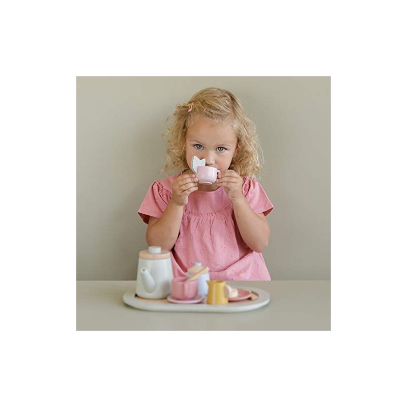 Little Dutch 7006 Wooden Tea Set 12-Piece Pastel